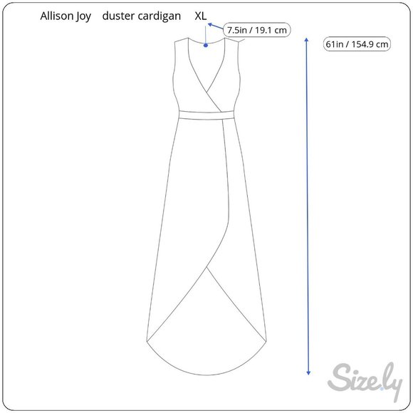 Allison Joy Blue Paisley Sleeveless Tie Front Duster Cardigan Hi-Low Hem Sz XL - Picture 8 of 8